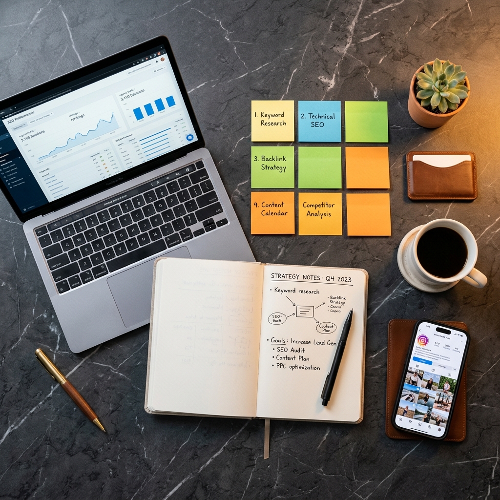 SEO vs Google Ads digital marketing strategy session
